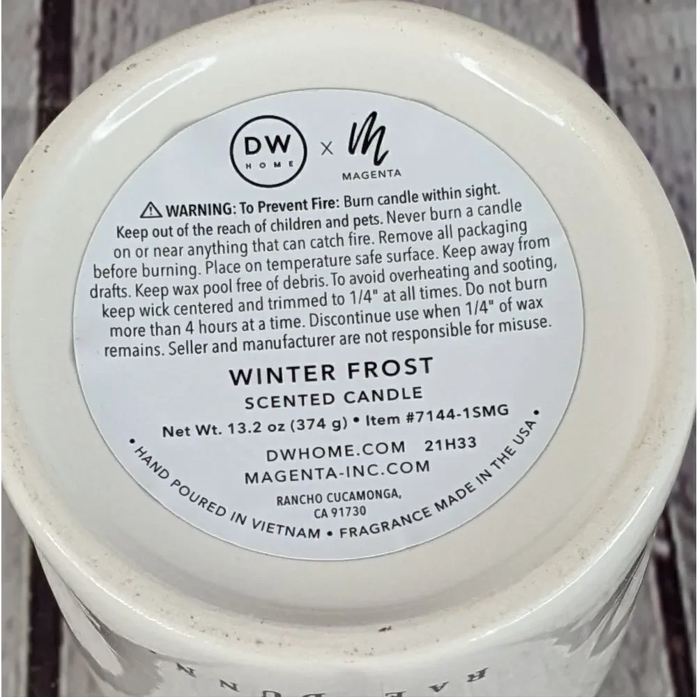 Rae Dunn LET IT SNOW Ceramic Winter Snow Scented Candle - 13.2 oz
